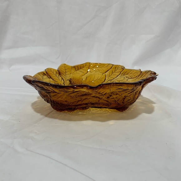 Vintage Indiana glass Amber color pine cone dish - Picture 3 of 5